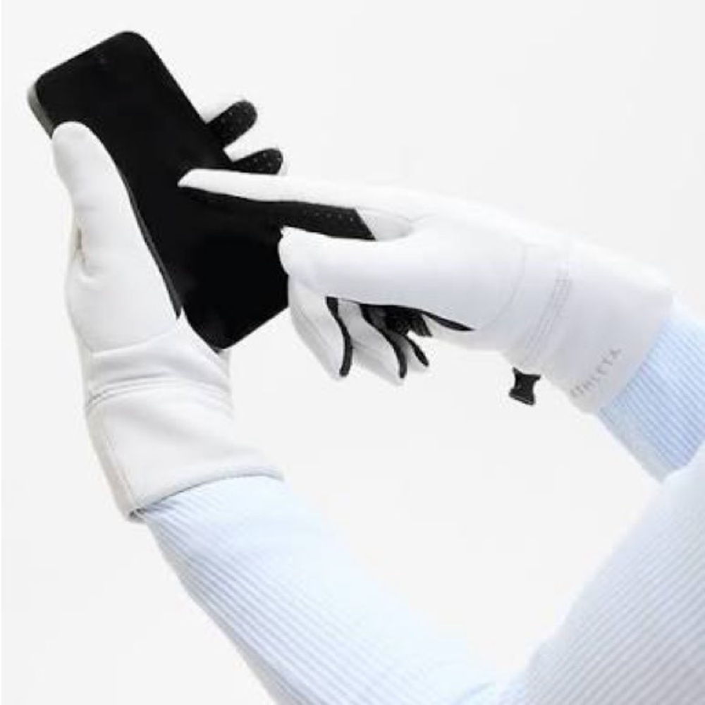 Athleta White Soft Shell Tech-Enabled Gloves Nwt - image 3
